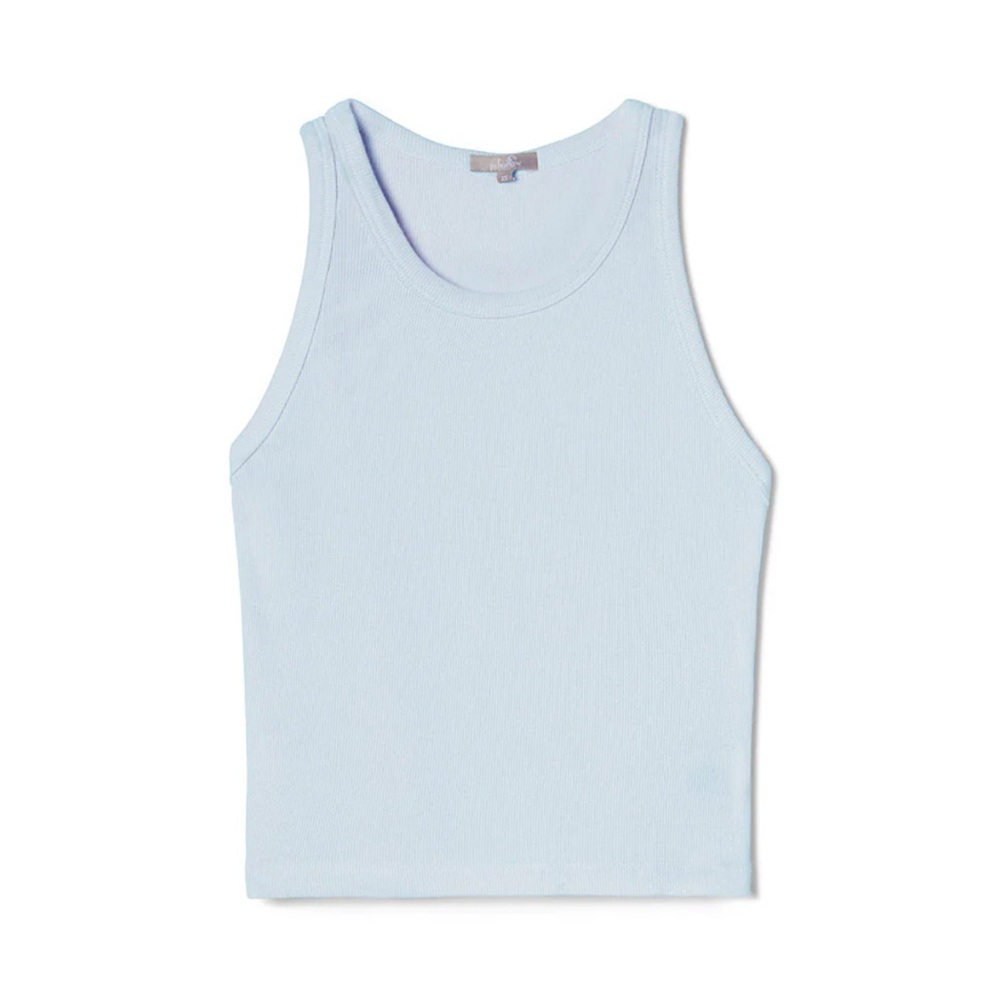 PJ Harlow Kyle Supima Cotton Ribbed Crew Neck Crop Tank Loungewear PJs